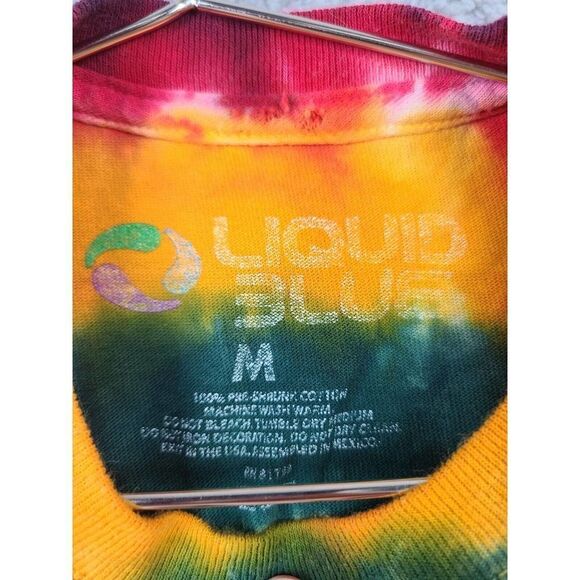 Liquid Blue Grateful Dead Steal Your Face Rasta Tie Dye Hippie Band T Shirt Sz M - Picture 3 of 6